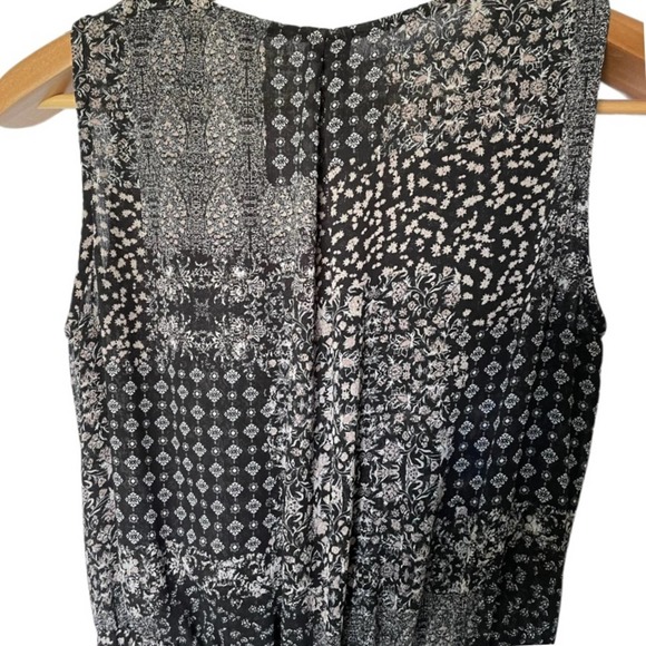 Bohemian Maxi Dress Side Slits V-Neck w/ Tassels Black Size 8 - Picture 4 of 8